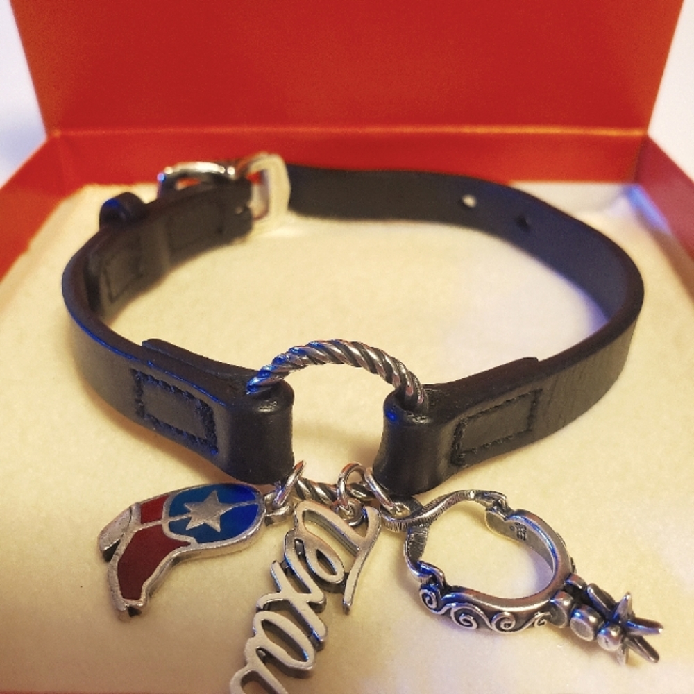 James Avery Retired Black Changeable Leather Bracelet